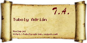 Tuboly Adrián névjegykártya